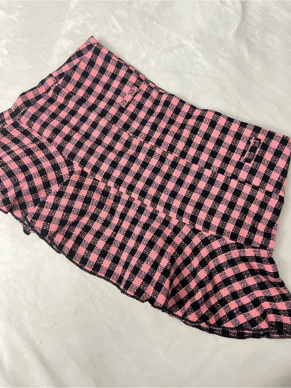 Forever 21 Pink and Black Gingham Skirt